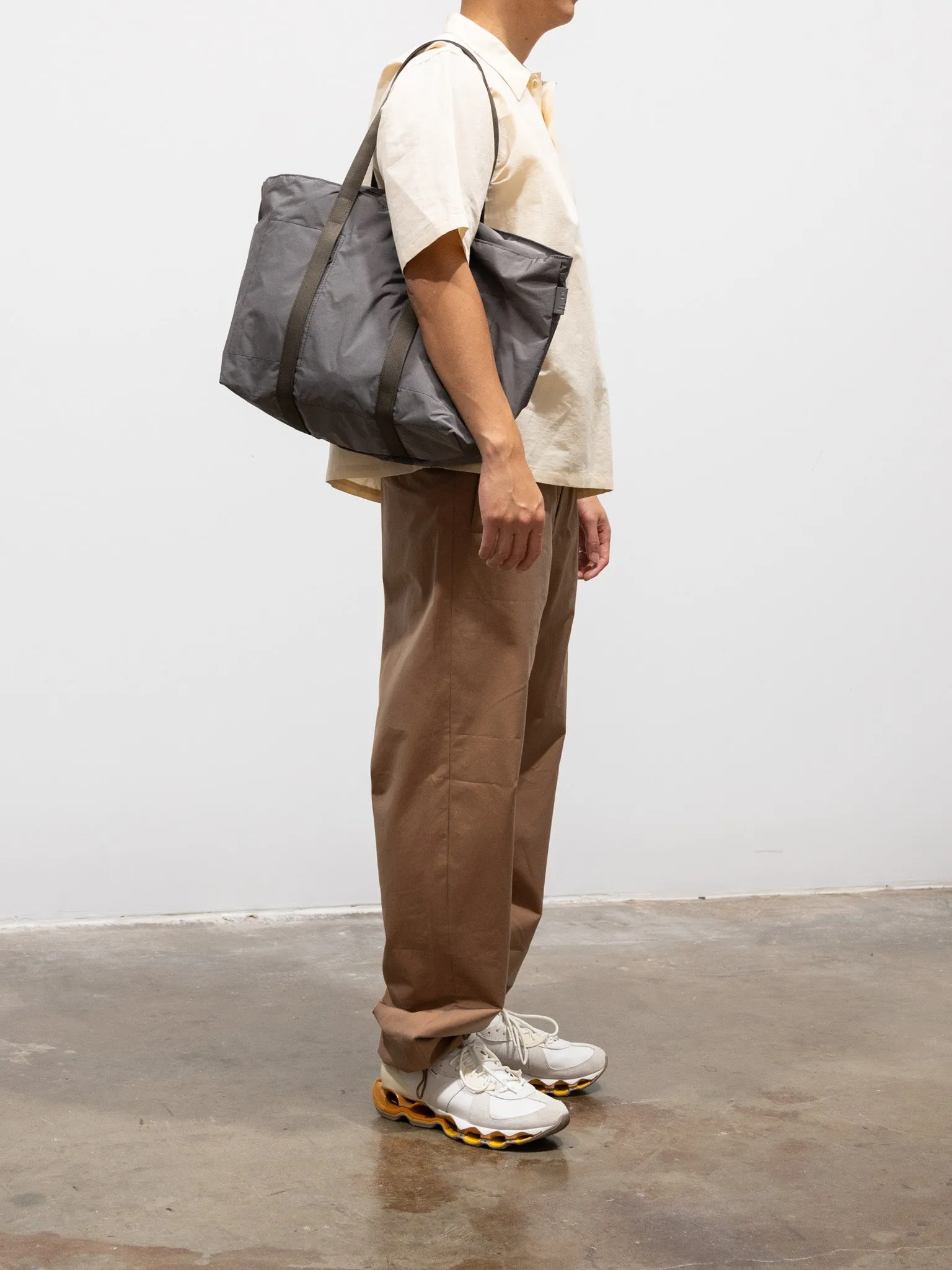 Finx Tussah Chambray Easy Pants - Brown Chambray