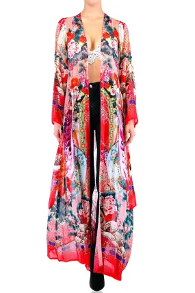 Floral Print Duster Jacket