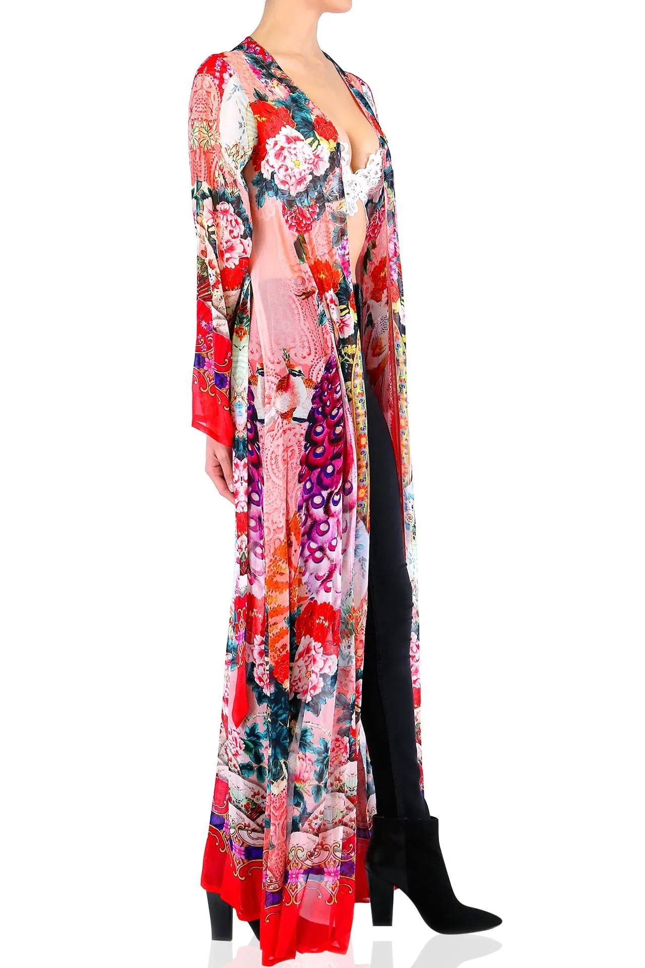 Floral Print Duster Jacket