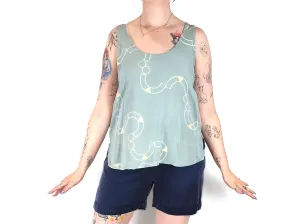 Frank & Dolly's blue unique print top size 12
