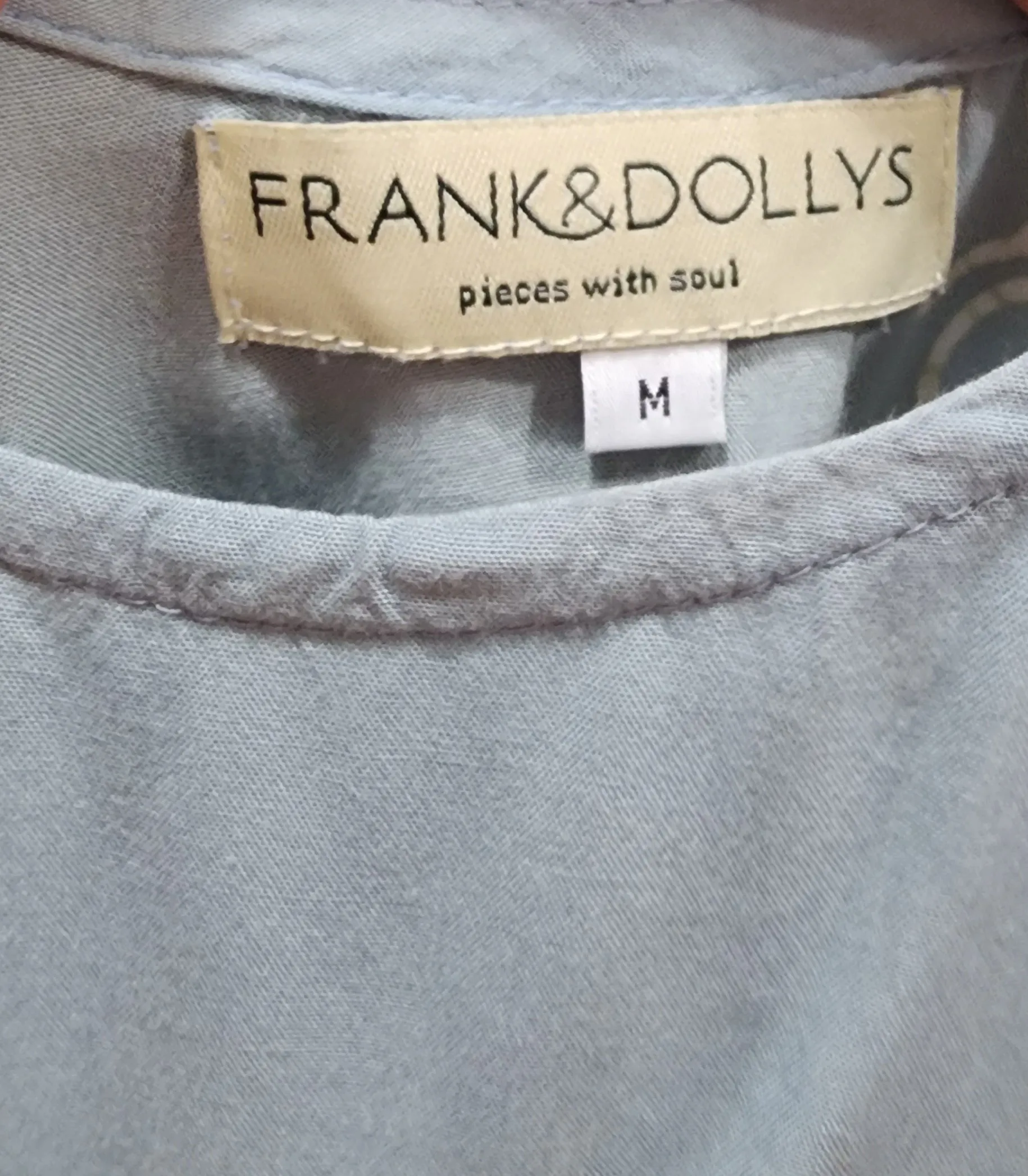 Frank & Dolly's blue unique print top size 12