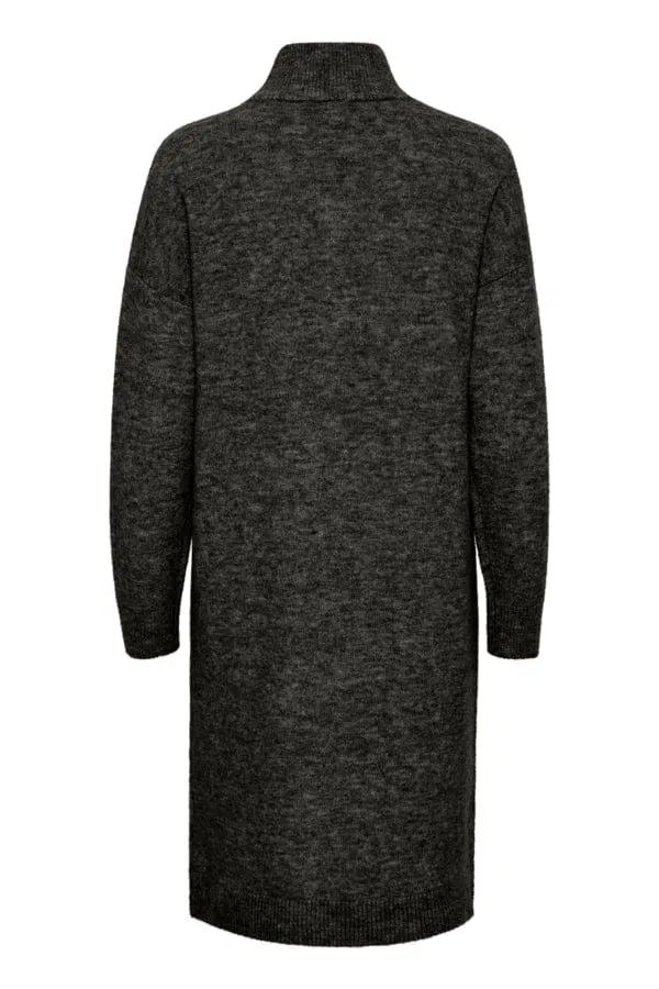 Fransa Knitted Dress Charcoal Grey