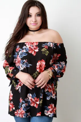 Garden Party Off The Shoulder Tie Cuff Top