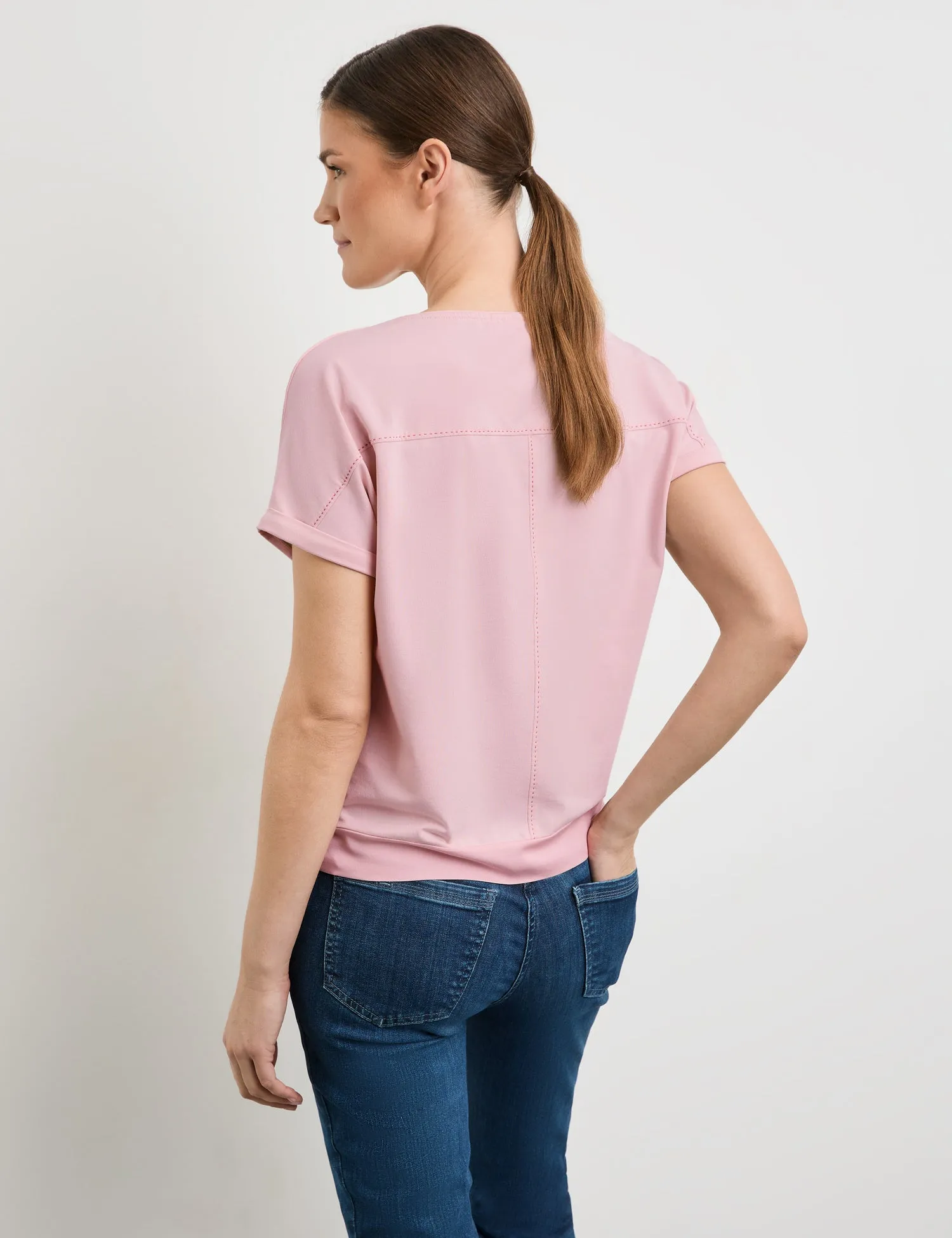 GERRY WEBER <BR>
Top with tie Detail <BR>
Pink <BR>