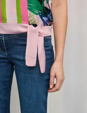 GERRY WEBER <BR>
Top with tie Detail <BR>
Pink <BR>