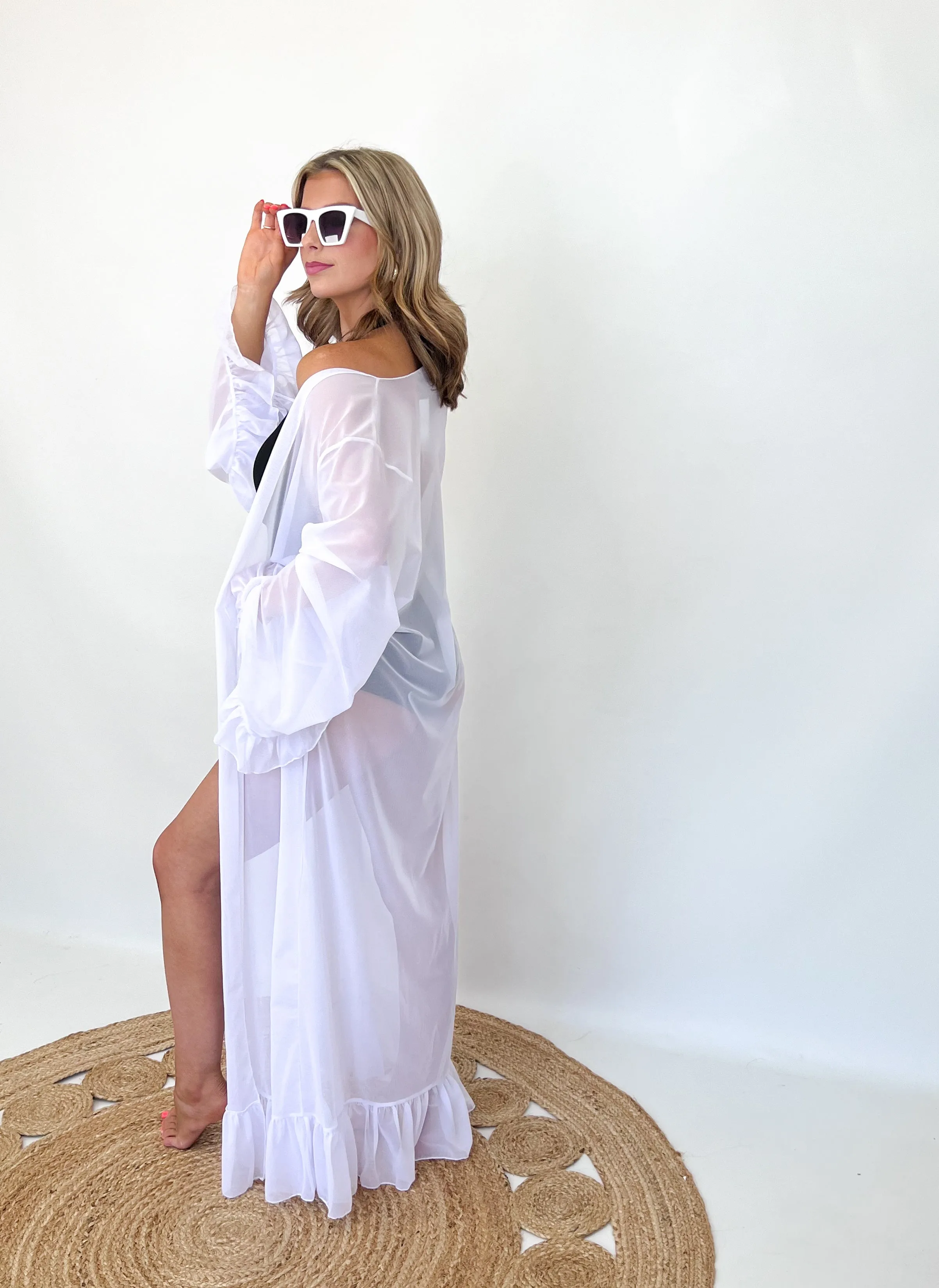 Gianna - Mesh Swimsuit Cover Up (White)