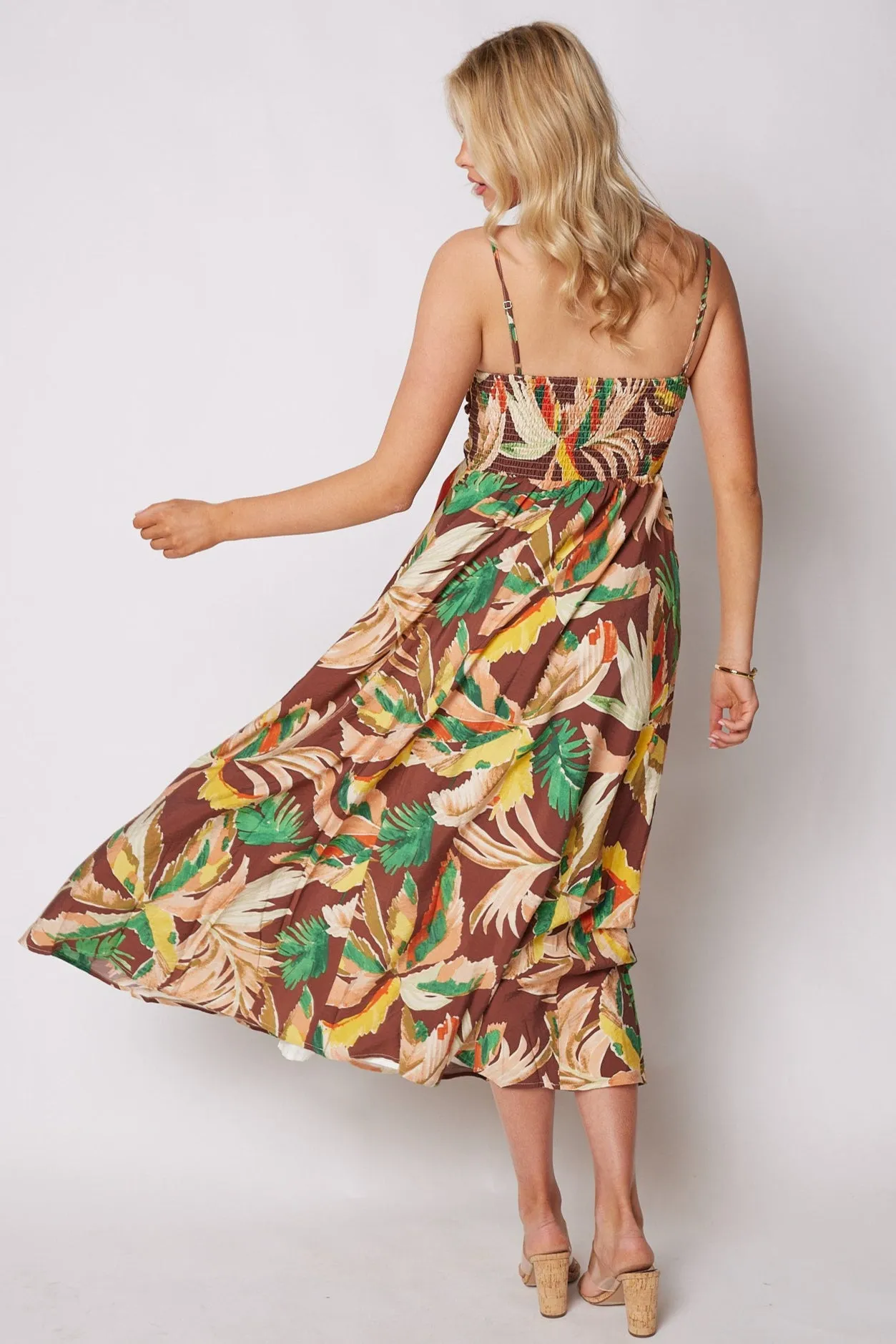 Hannah Printed Smocked Maxi Dress
