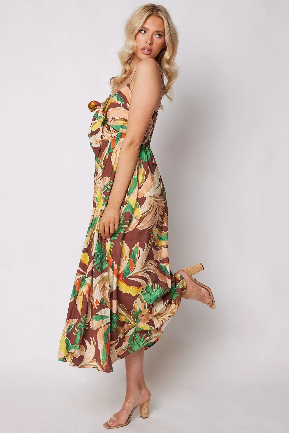 Hannah Printed Smocked Maxi Dress