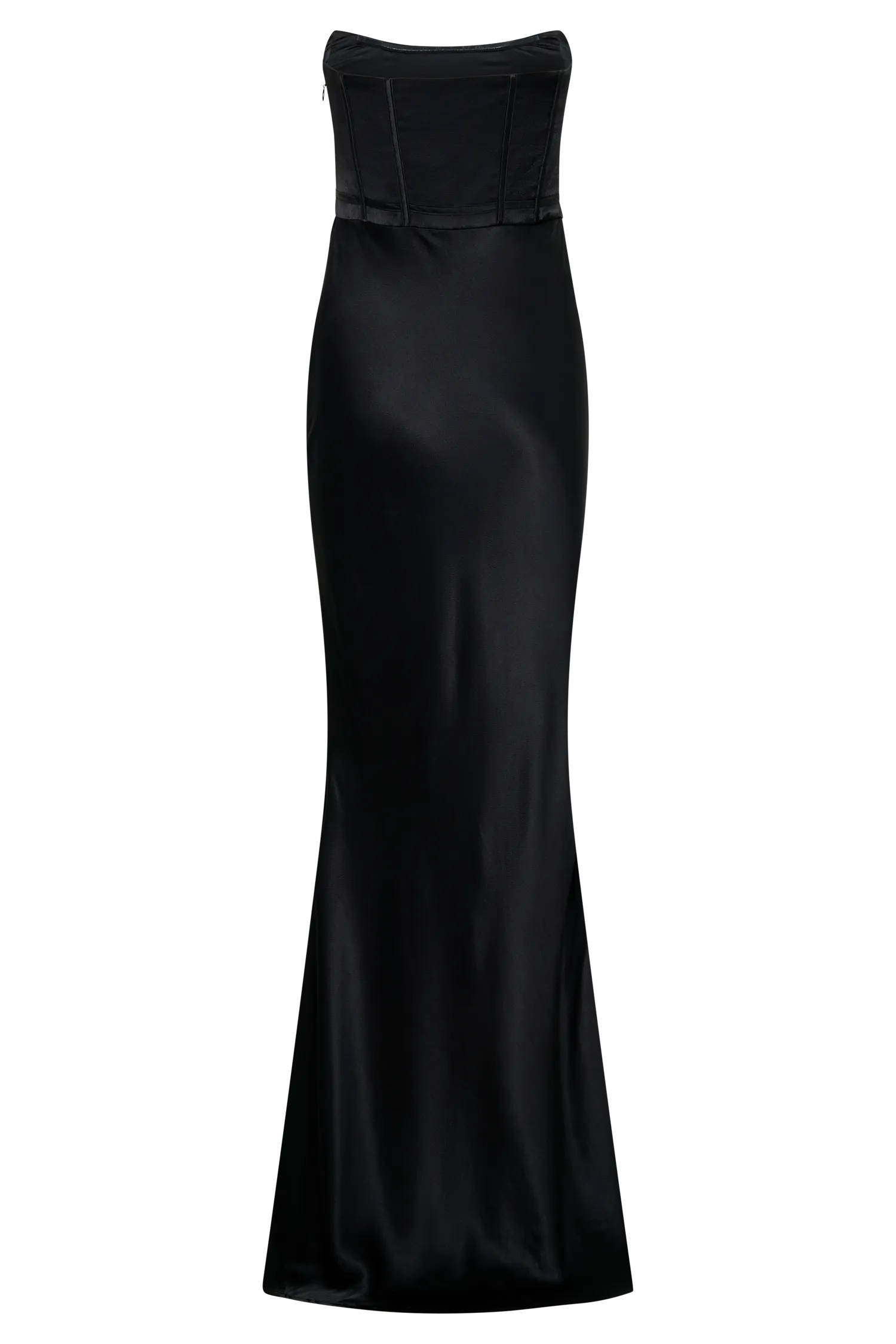 Harlow Satin Strapless Maxi Dress - Black