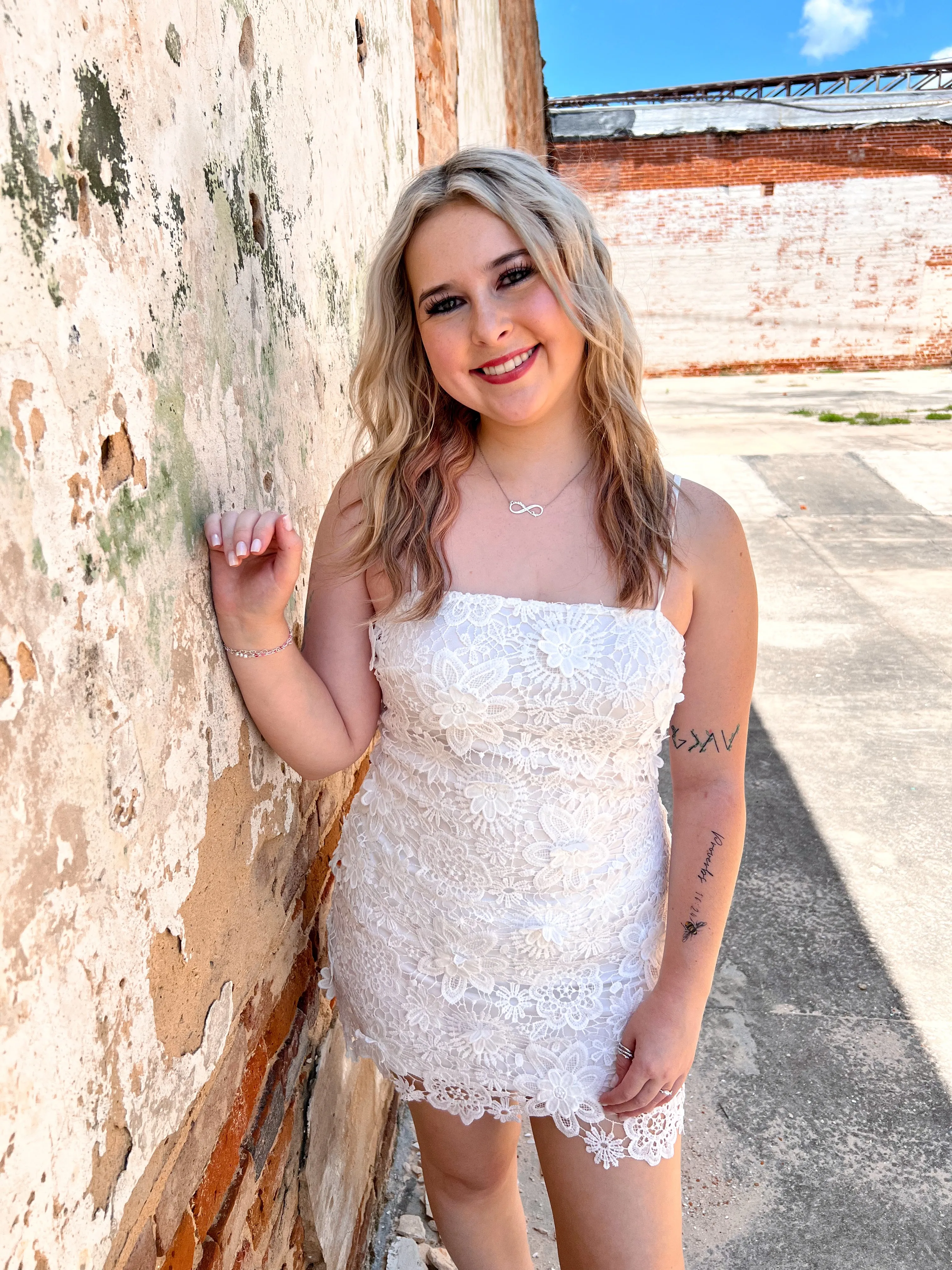 Heather Floral Print White Dress