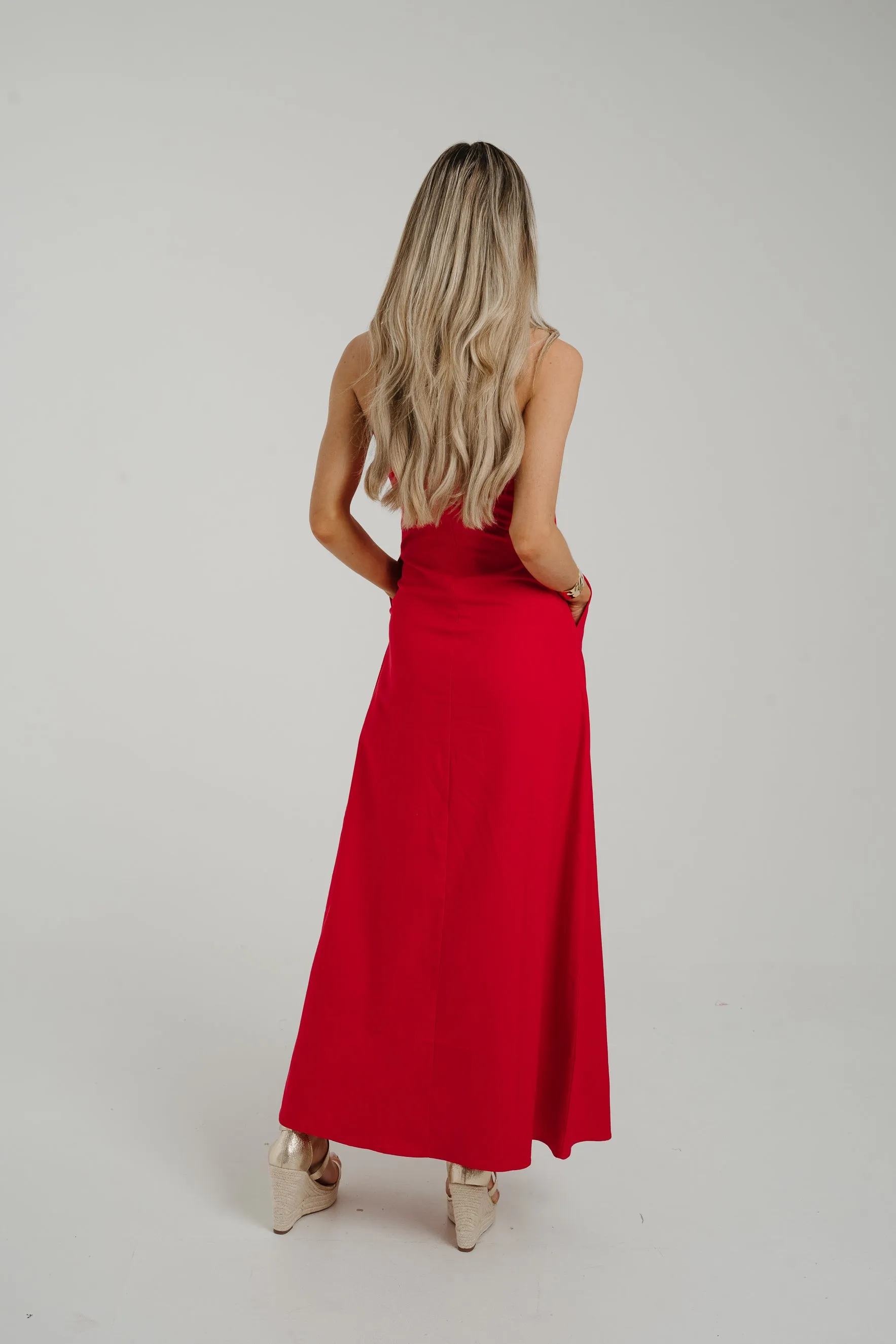 Holly Bandeau Maxi Dress In Red