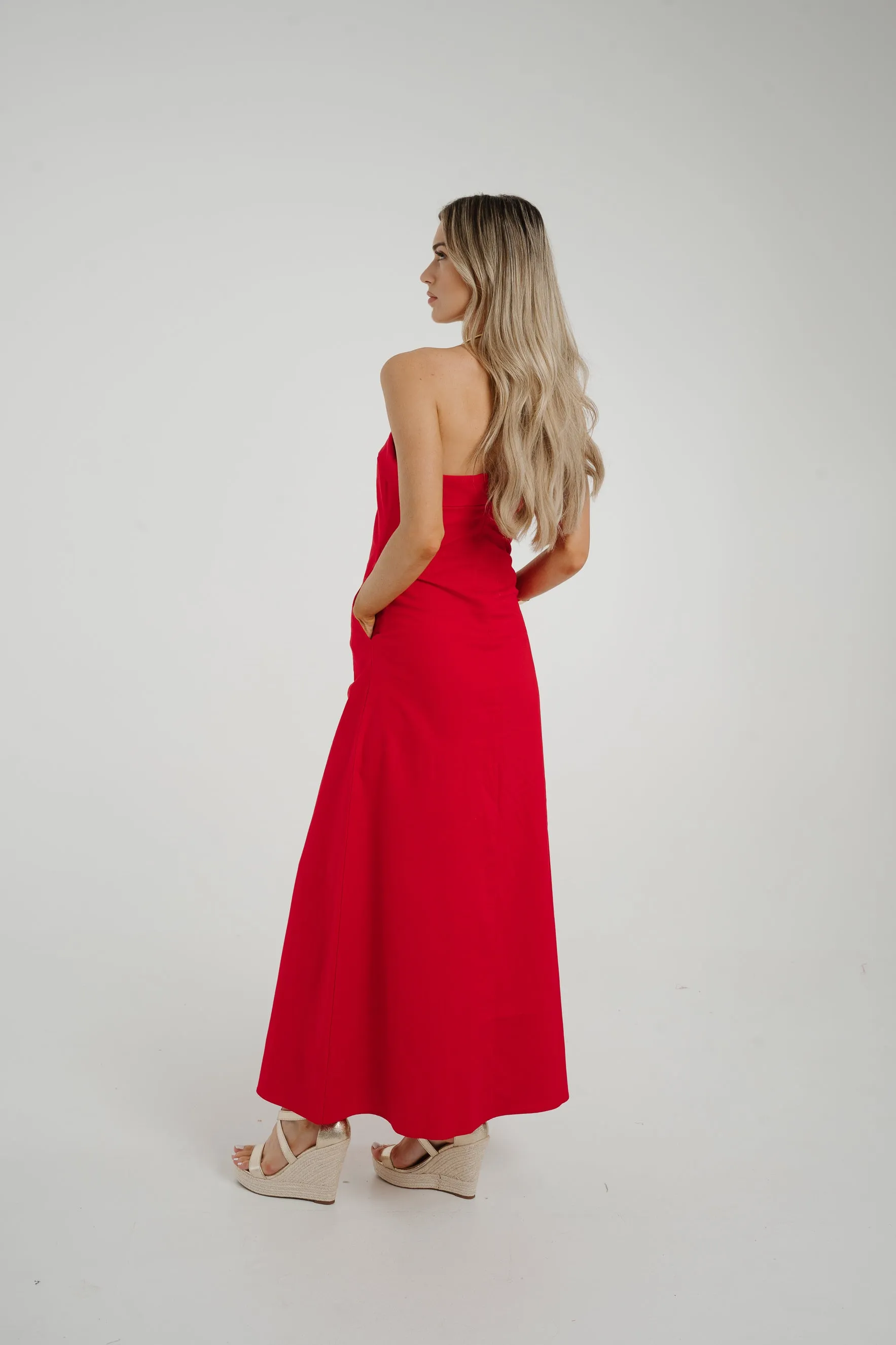 Holly Bandeau Maxi Dress In Red