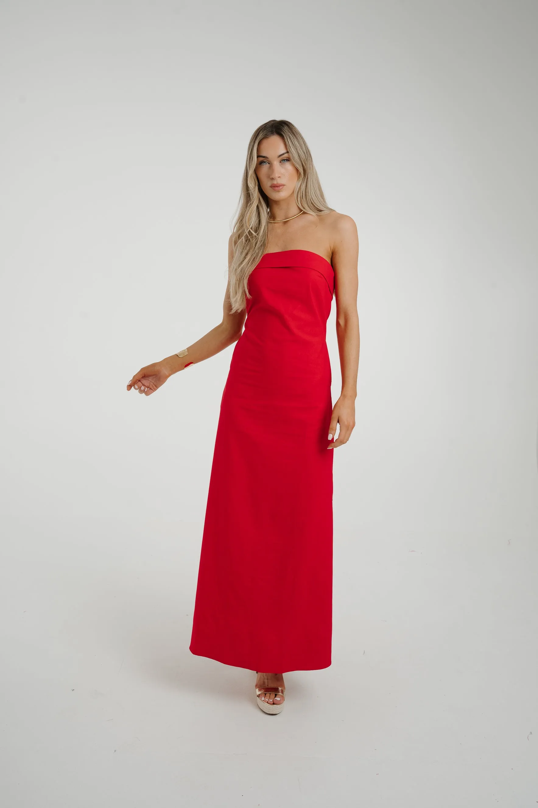 Holly Bandeau Maxi Dress In Red