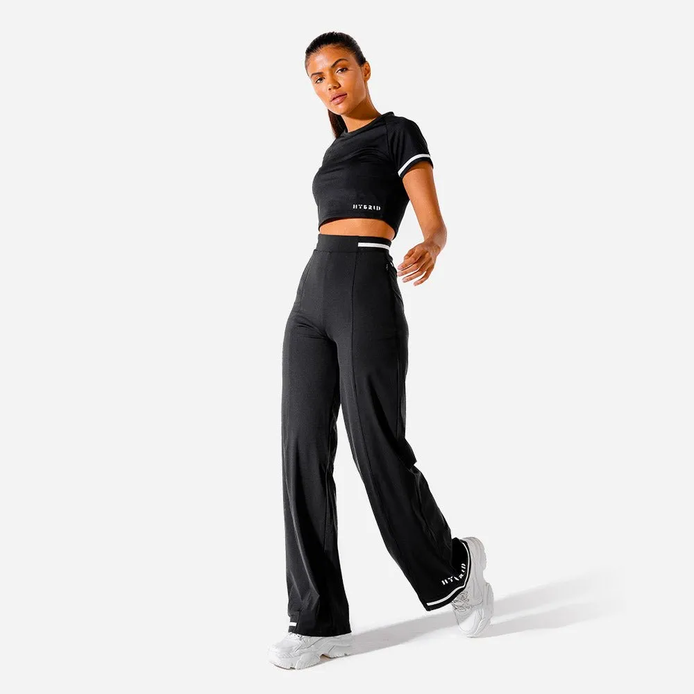 Hybrid Wide Leg Pants - Black