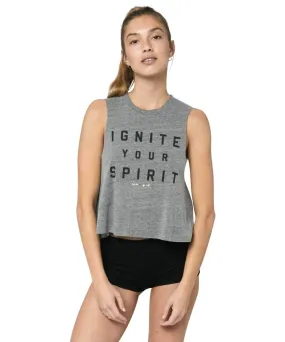 Ignite Crop Tank, Grey
