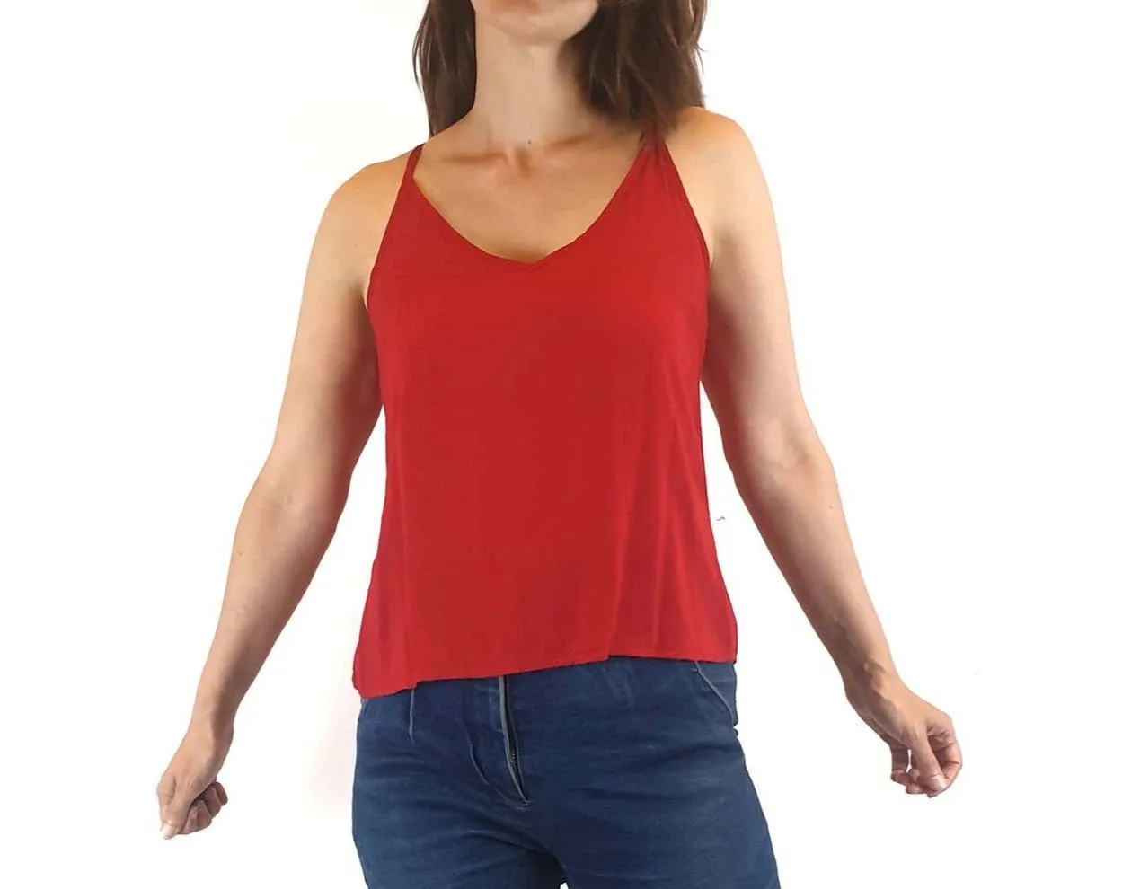 Kuwaii red singlet top size 6 (fits 6-8)