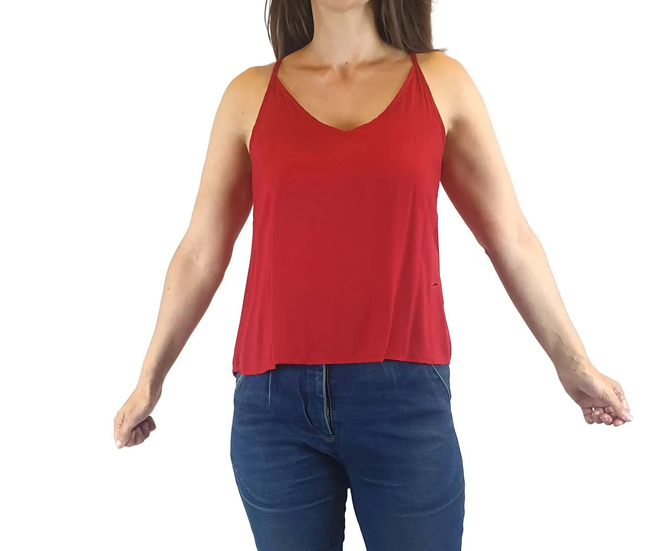 Kuwaii red singlet top size 6 (fits 6-8)