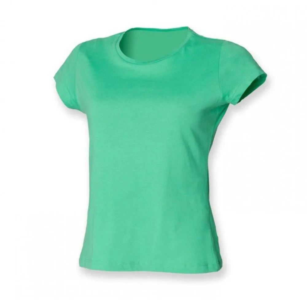 Ladies Perfect Fit T-Shirt Womens  Cotton Short Sleeve Crew Neck Top SK201