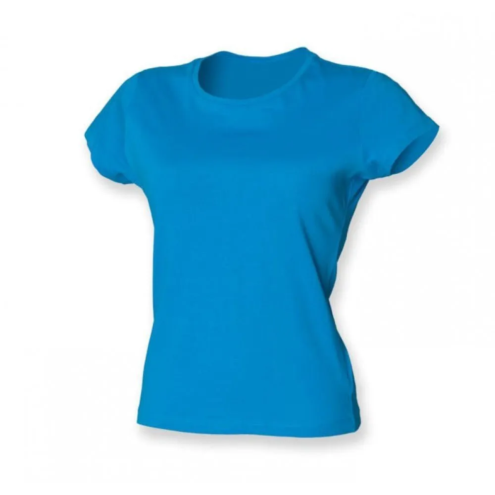 Ladies Perfect Fit T-Shirt Womens  Cotton Short Sleeve Crew Neck Top SK201