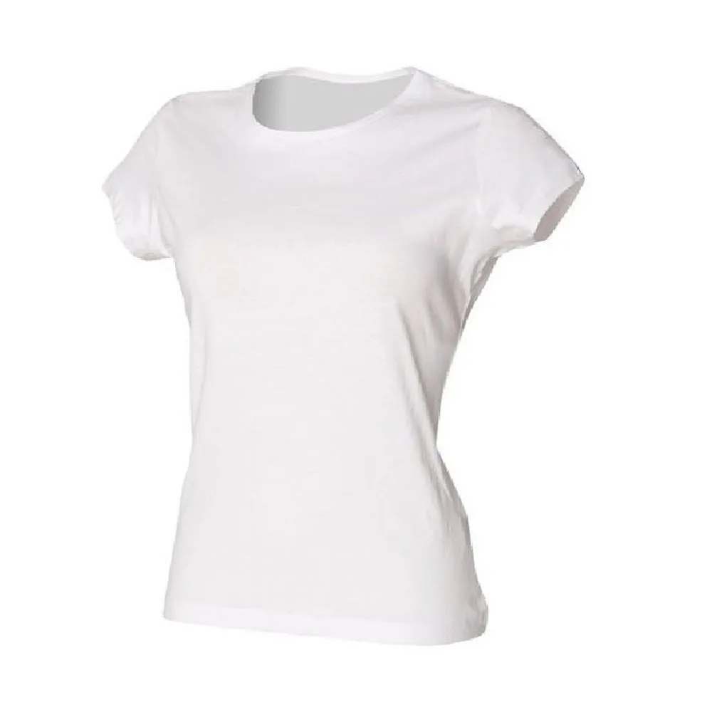 Ladies Perfect Fit T-Shirt Womens  Cotton Short Sleeve Crew Neck Top SK201