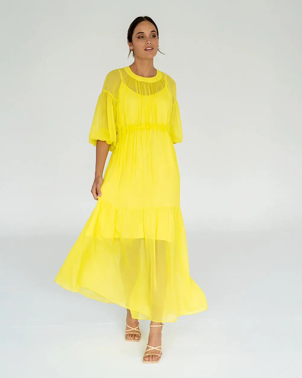 Laurent Dress - Sunglow Yellow
