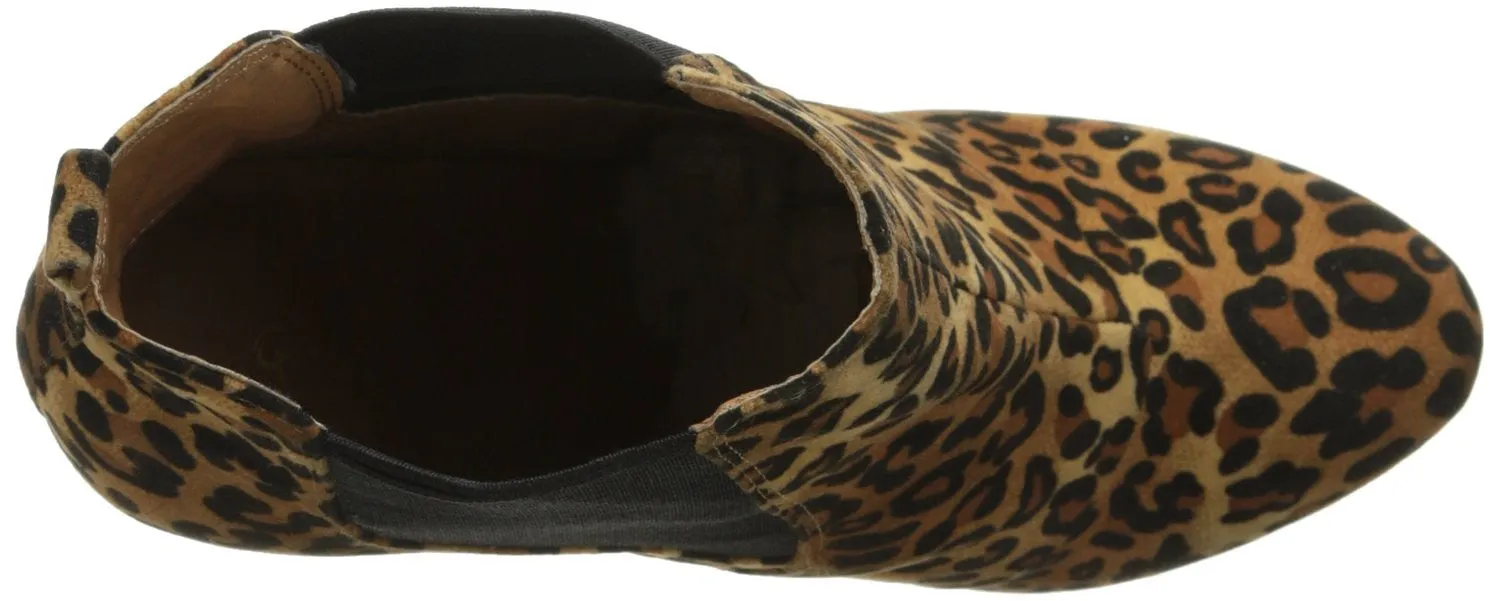 Leopard Platform Ankle Booties Mid Calf Cowboy Rider High Heel Boots