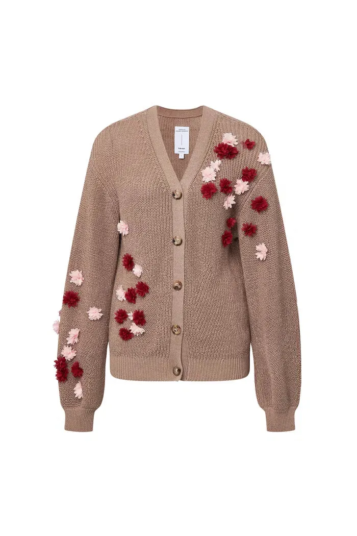 Lory Handcrafted Flora Cardigan in Linen Blend