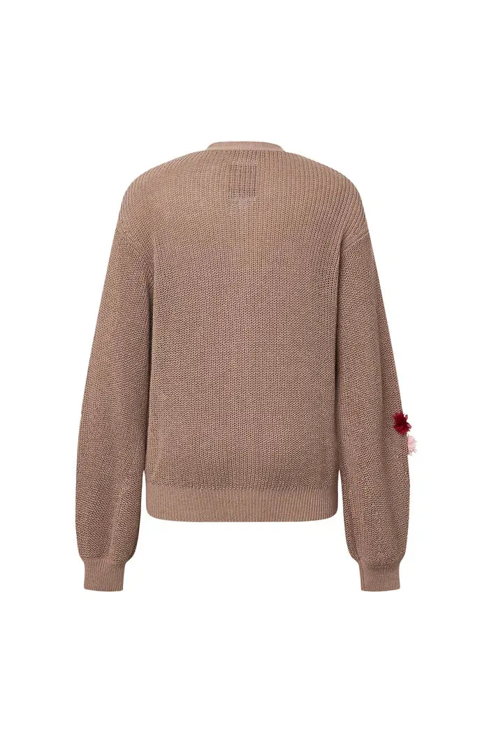 Lory Handcrafted Flora Cardigan in Linen Blend