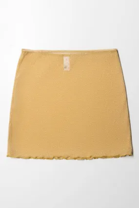 Mesh Swim Coverup Skirt Gold