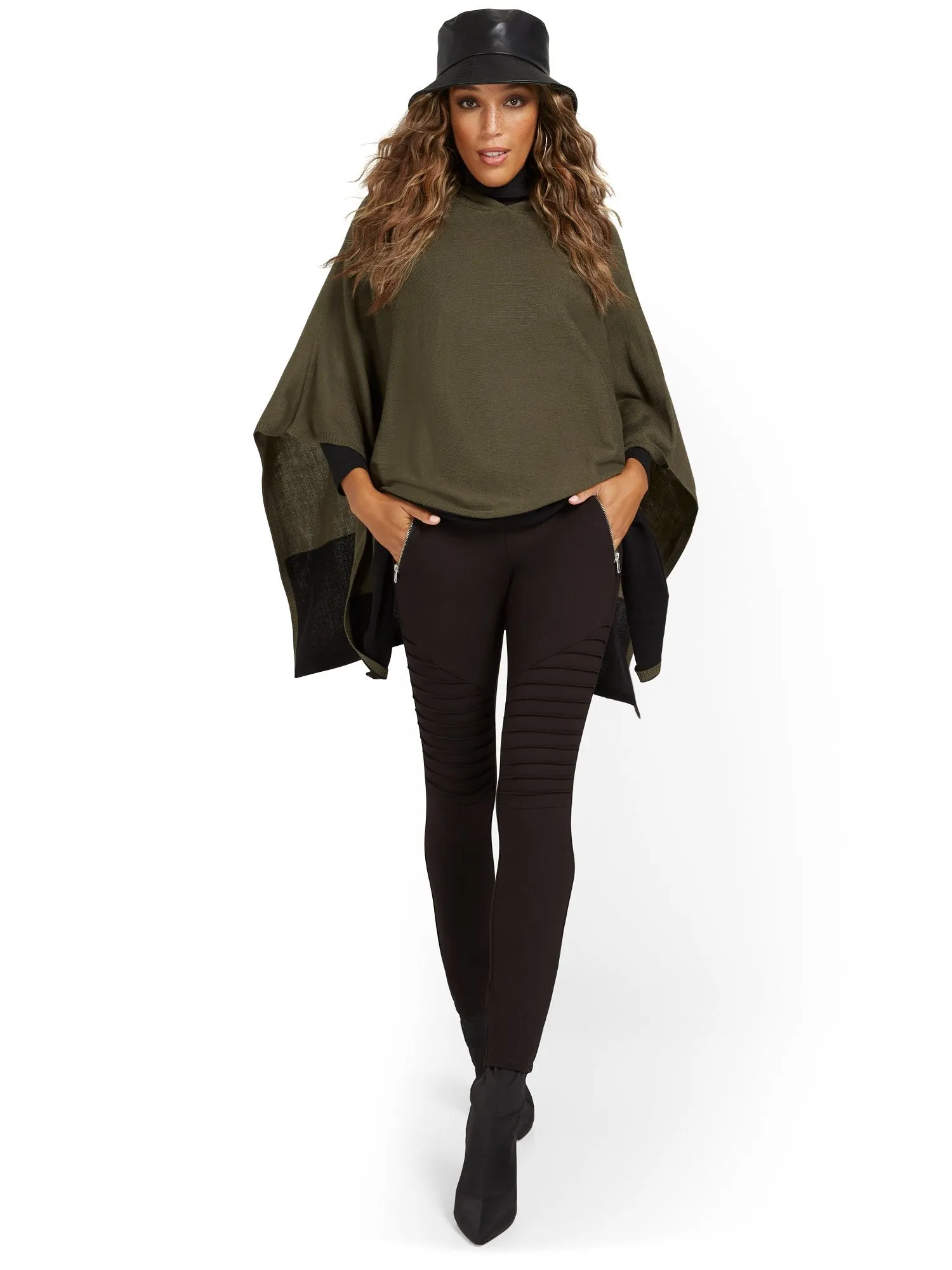 Moto-Style Ponte Legging