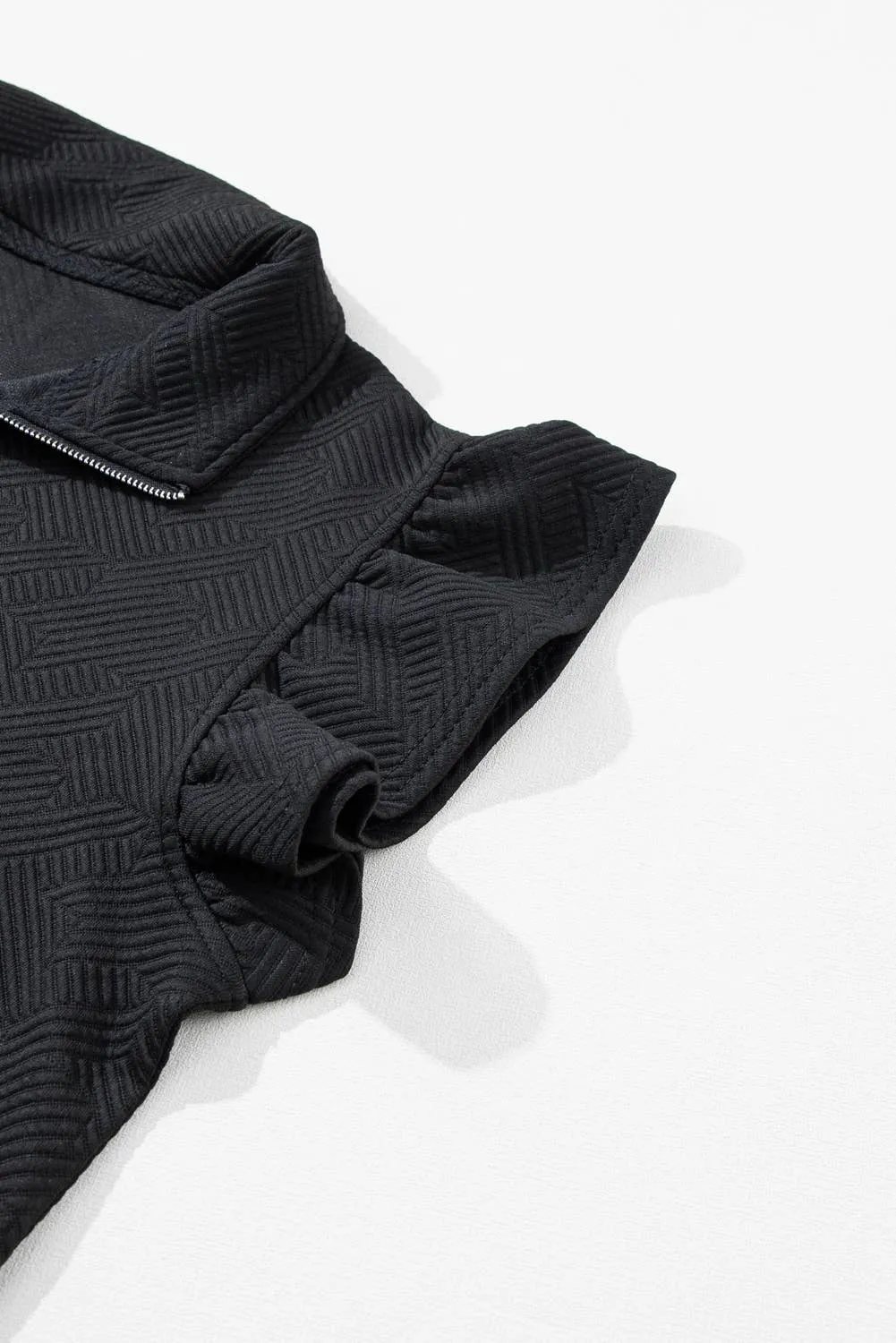 My Go To Textured Flutter Sleeve Top Wide Leg Pants Set