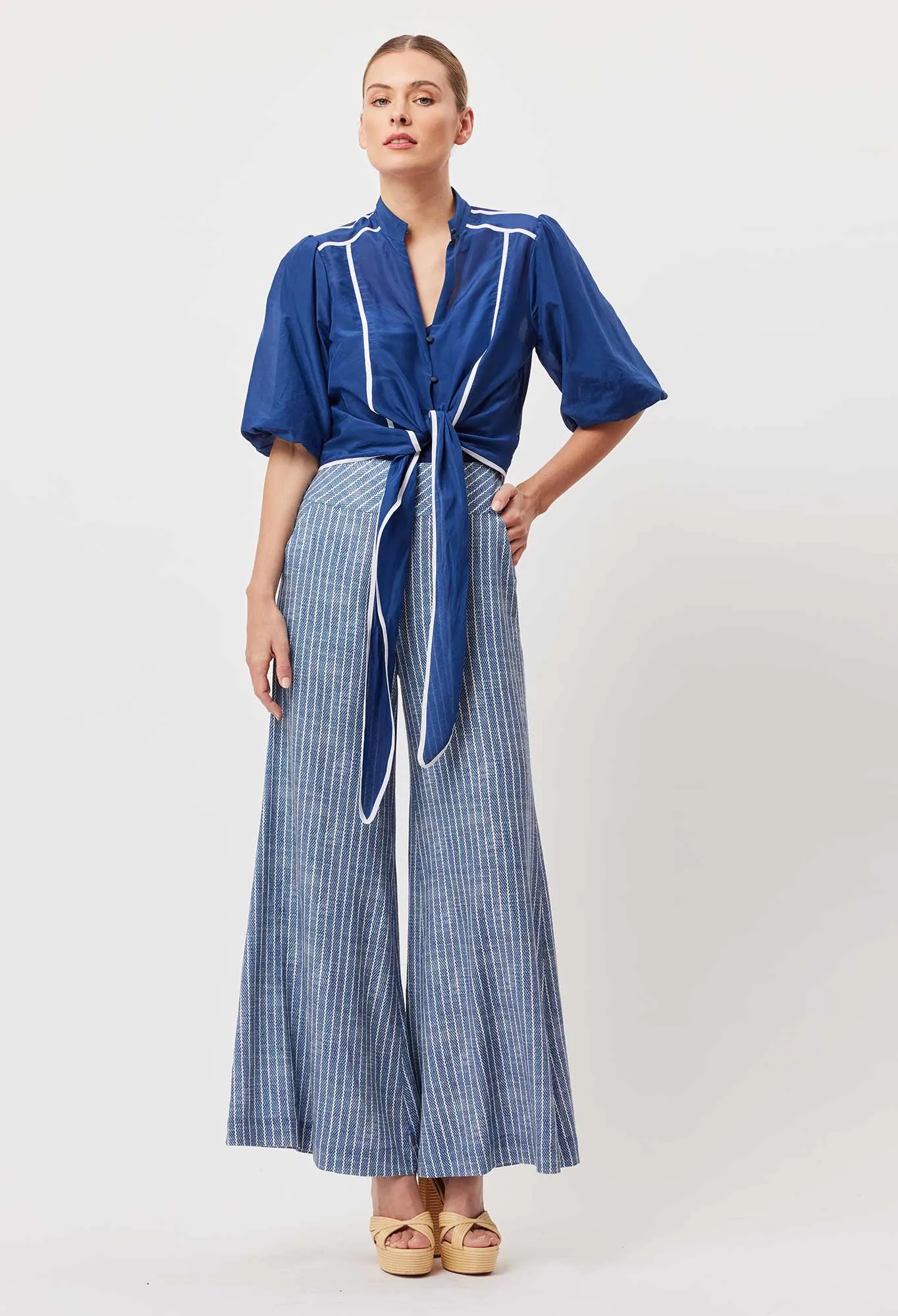 Panama Linen Viscose Wide Pant