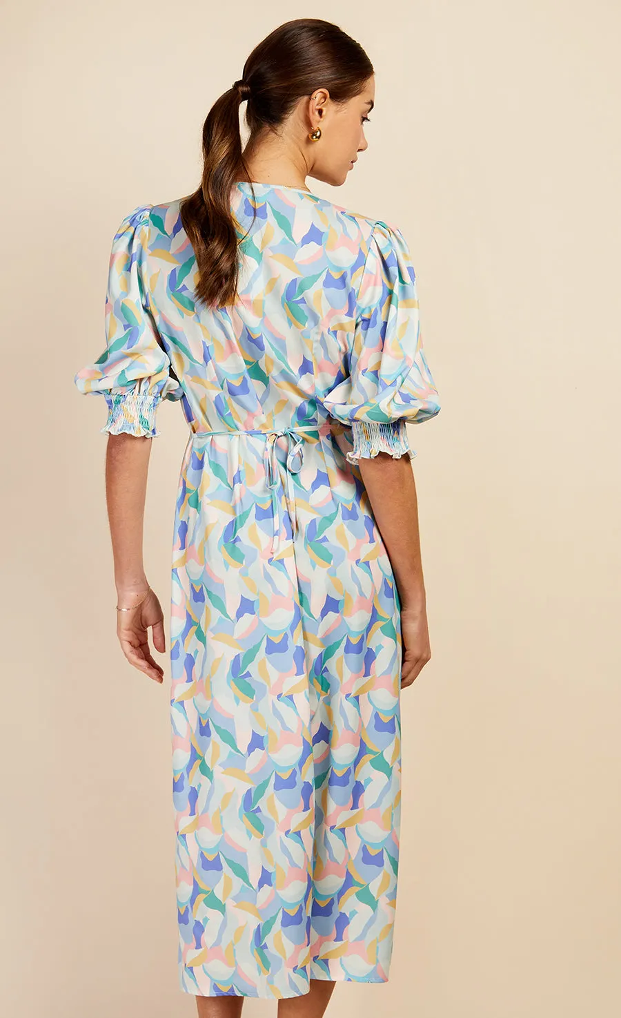 Pastel Print Button Front Midi Dress by Vogue Williams