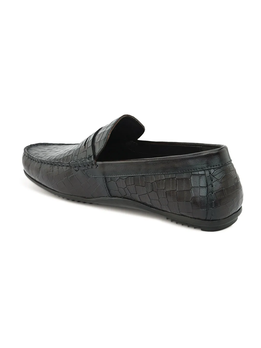 PELLE ALBERO Men's Brown Slip On Casual Loafer
