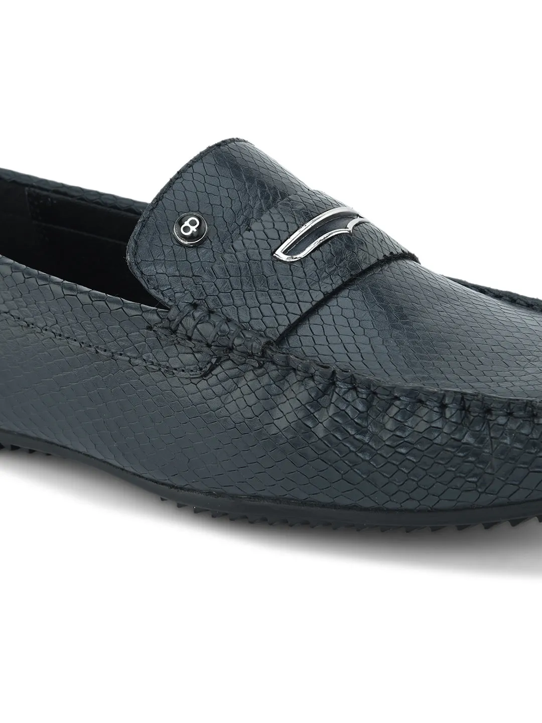 PELLE ALBERO Men's Navy Slip On Casual Loafer