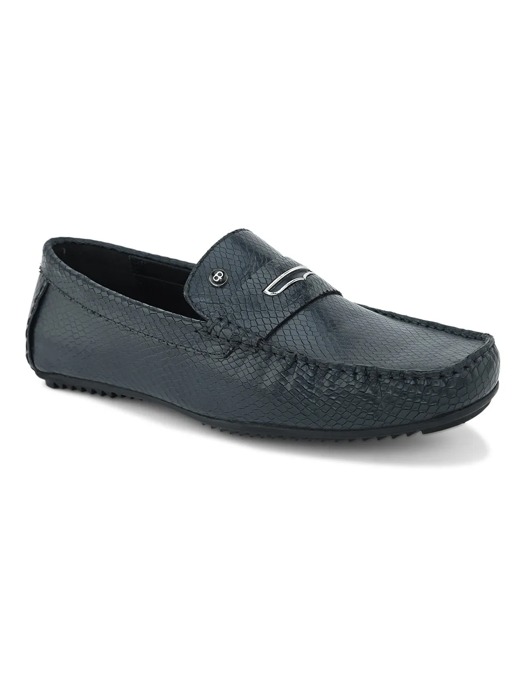 PELLE ALBERO Men's Navy Slip On Casual Loafer