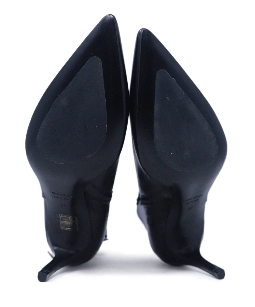 Peserico Black Leather Booties sz 7