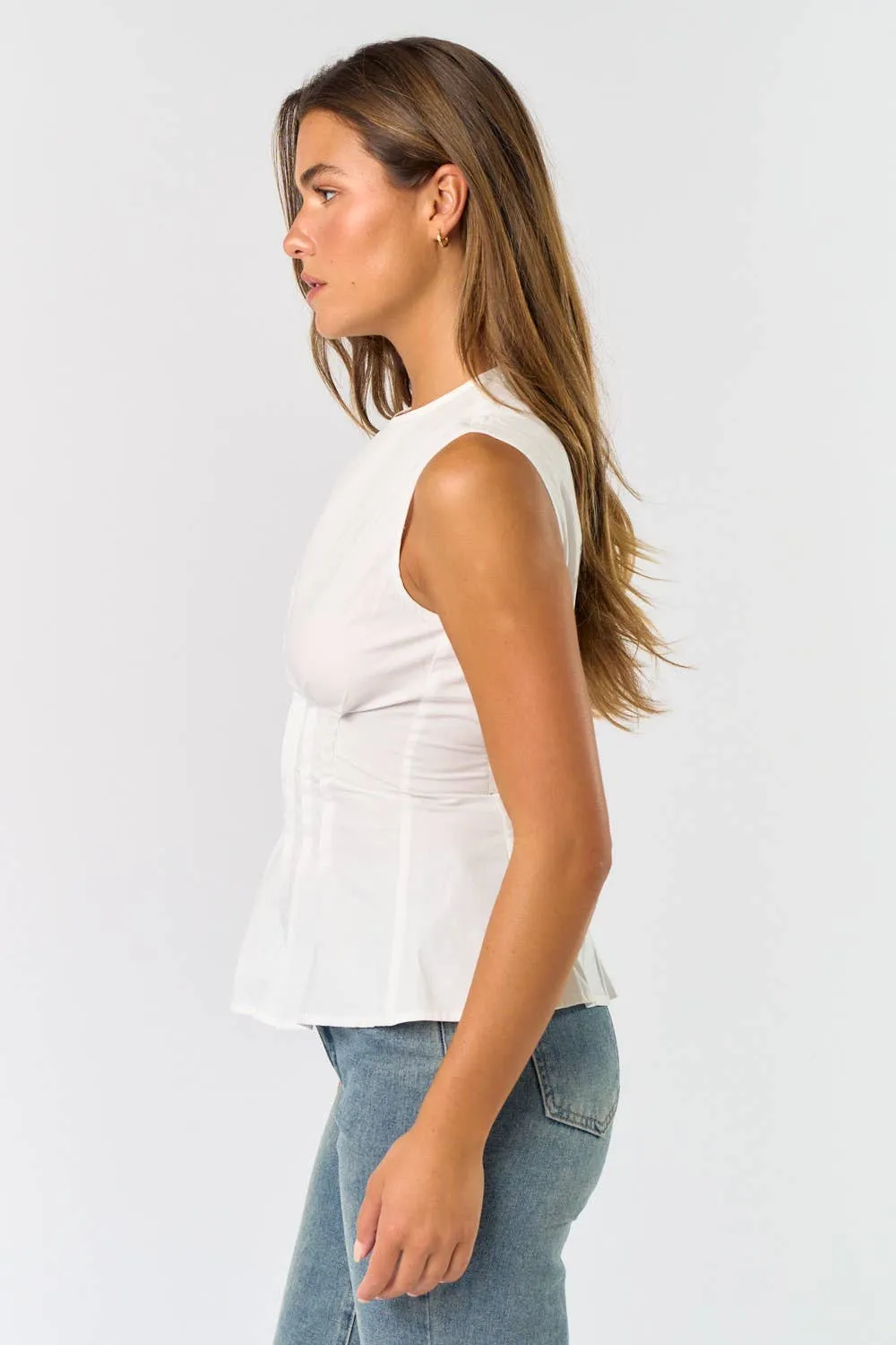 PLEATED POPLIN TOP