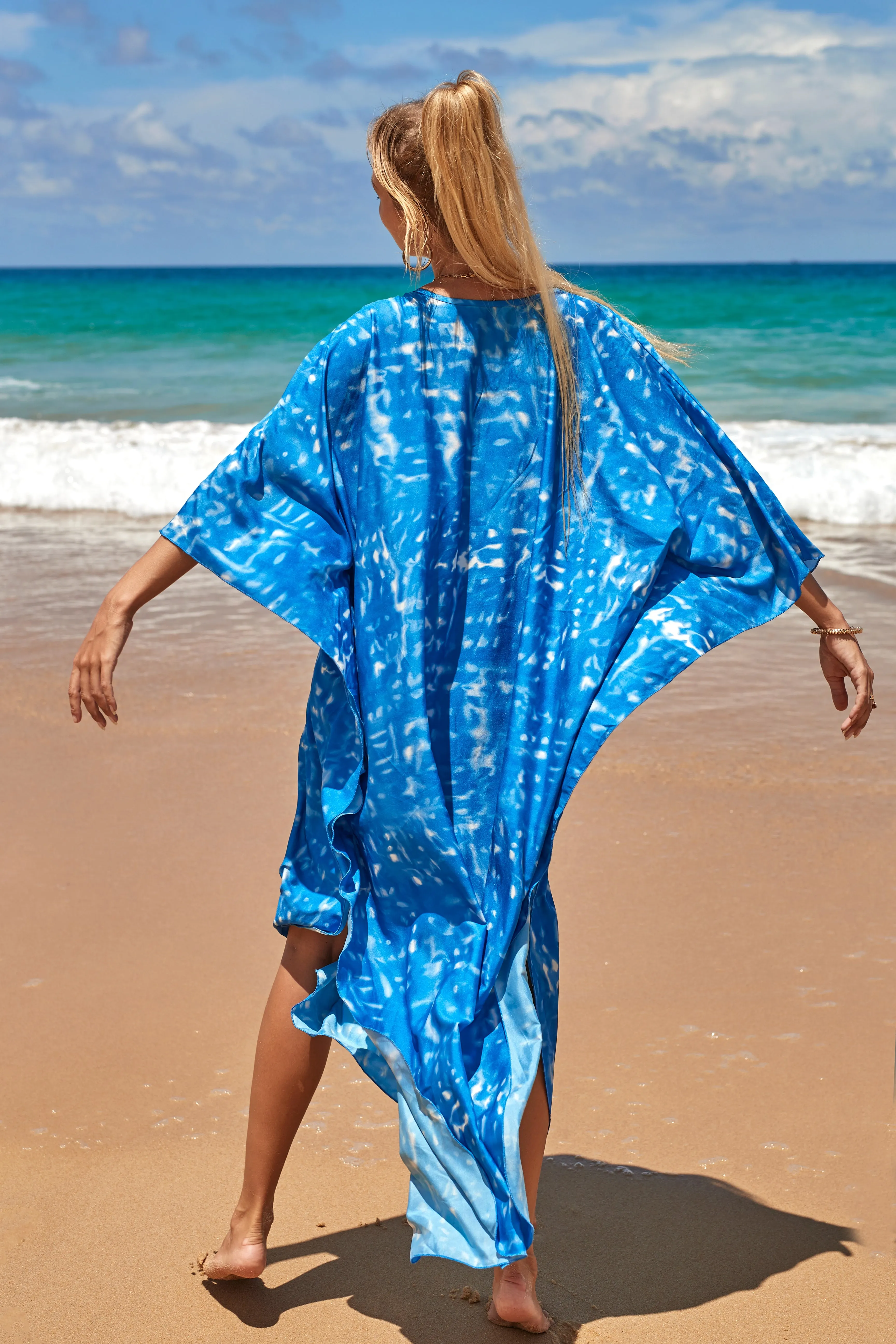 Plus Size Zebra Print Beach Caftan Dress