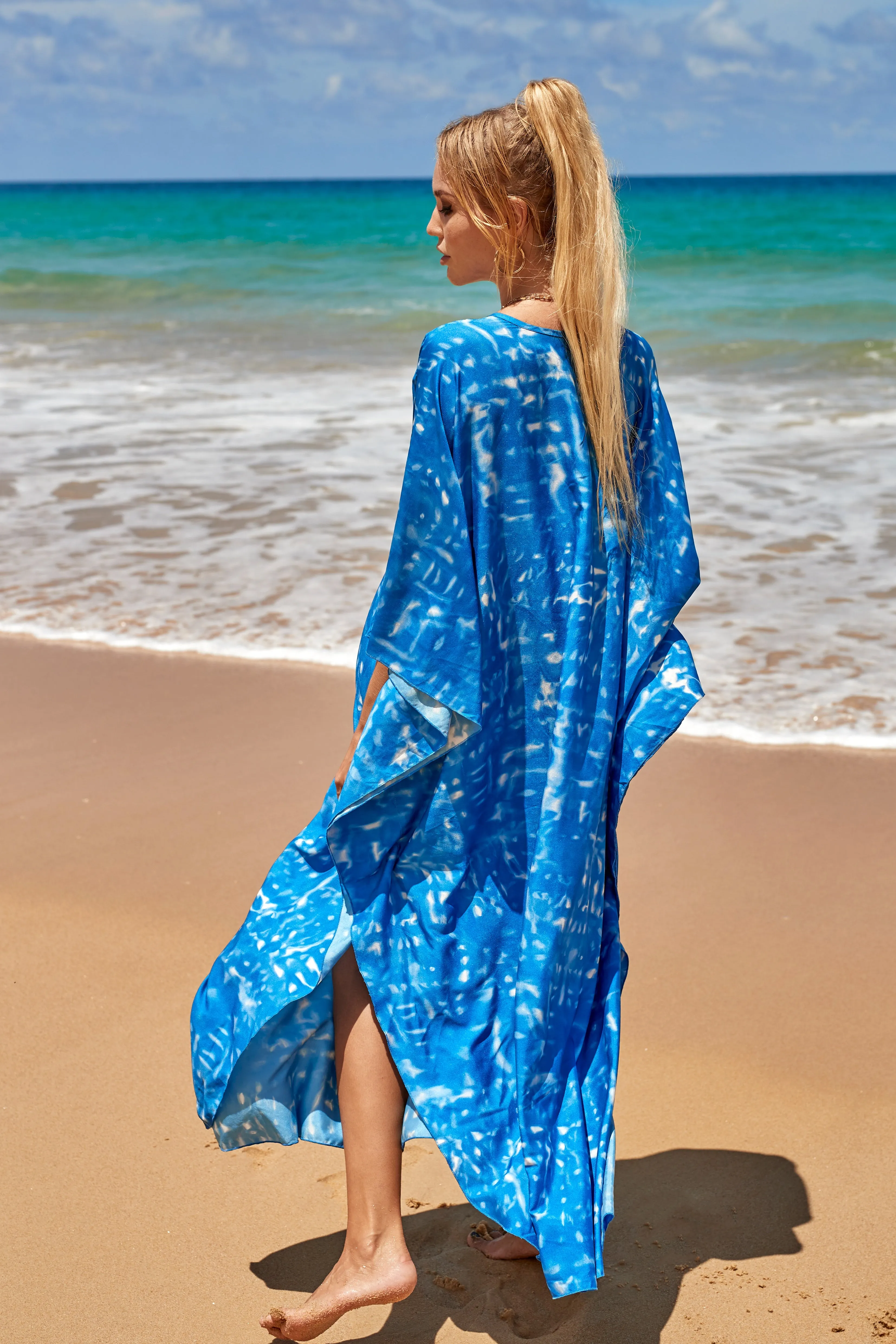 Plus Size Zebra Print Beach Caftan Dress