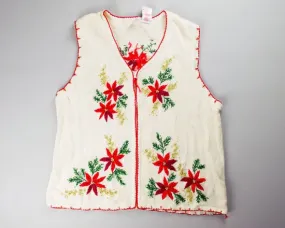 Poinsettia Glory-Medium Christmas Sweater