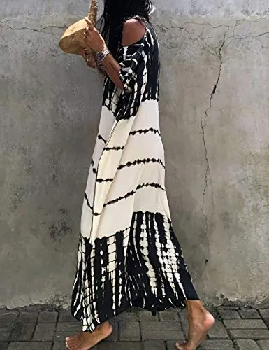 Printed Short Sleeve Kaftan Cover Up for Beachwear