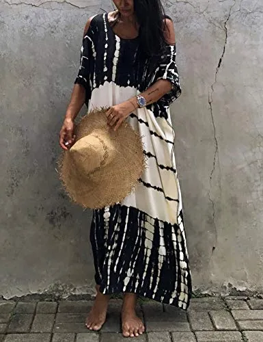 Printed Short Sleeve Kaftan Cover Up for Beachwear
