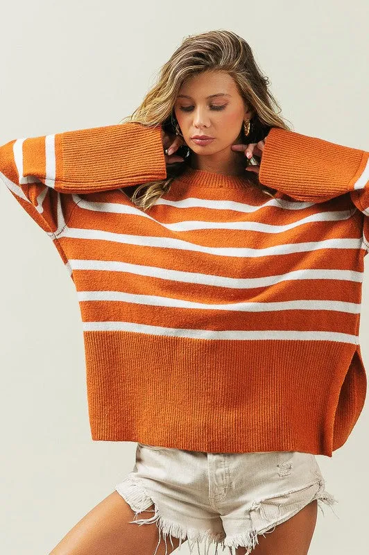 Ribbed Hem Stripe Sweater gifts