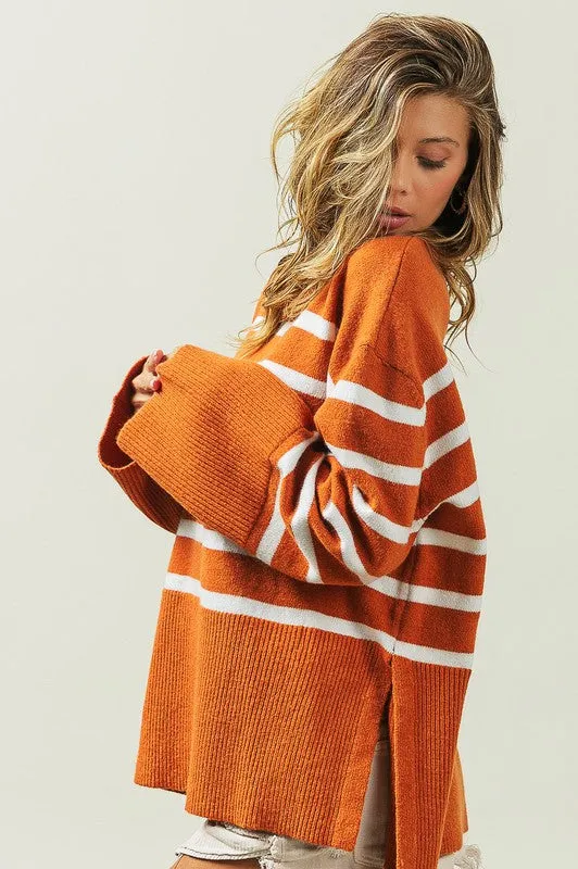 Ribbed Hem Stripe Sweater gifts