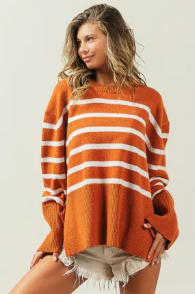 Ribbed Hem Stripe Sweater gifts