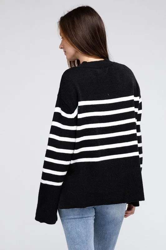 Ribbed Hem Stripe Sweater gifts