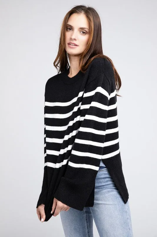 Ribbed Hem Stripe Sweater gifts