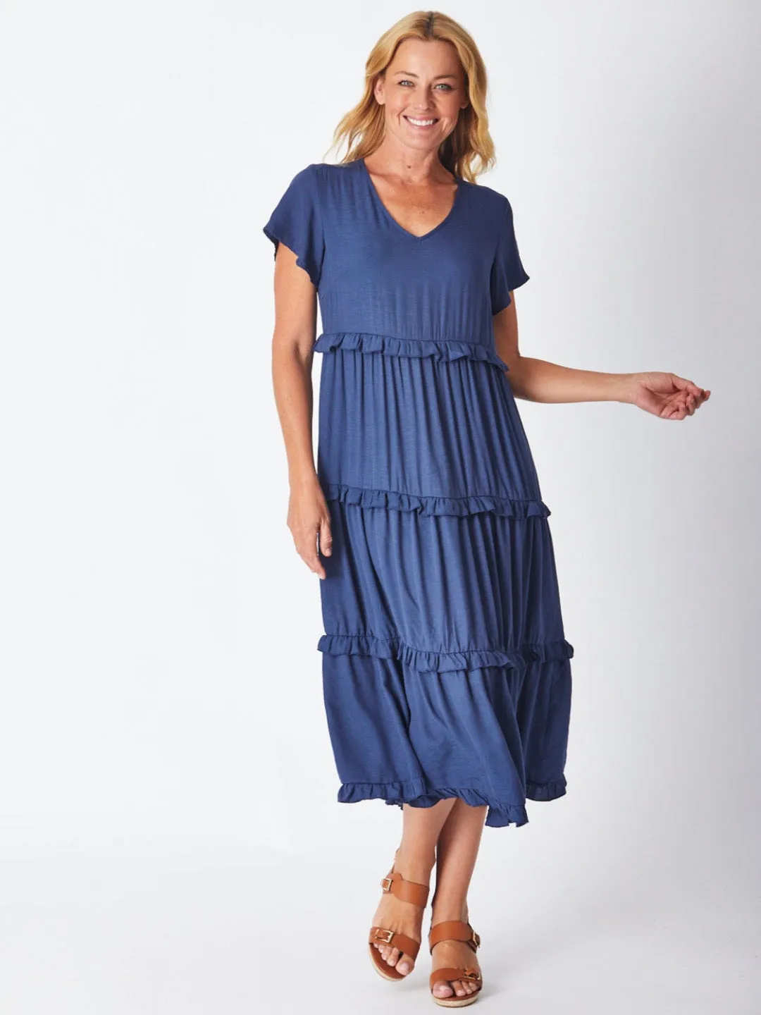 Ruffle Tier Dress - Ink 26527-S