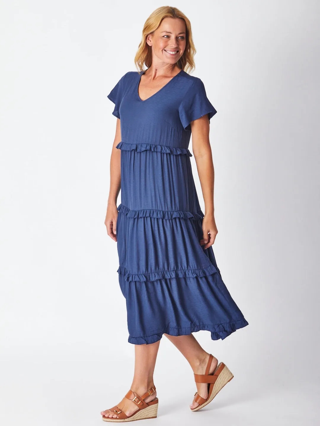 Ruffle Tier Dress - Ink 26527-S